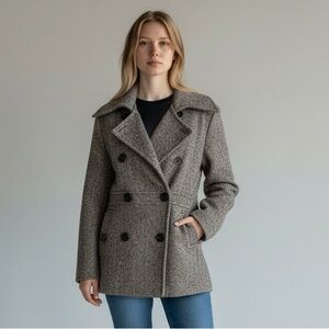 ESPIRIT DOUBLE BREASTED TWEED JACKET, Medium